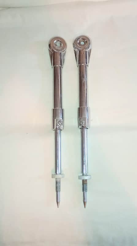 UNMARKED/UNKNOWN BASS DRUM SPURS PAIR - CHROME - FREE SHIP TO C-USA! image 1
