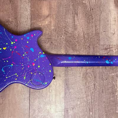 Custom Hand-painted LP Style Guitar - Blue/Purple Splatter Finish image 4