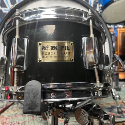 Pork Pie - Mark Schulman Collection 5.5x10" USA Custom Maple Popcorn Snare Drum 1994 — Black image 4