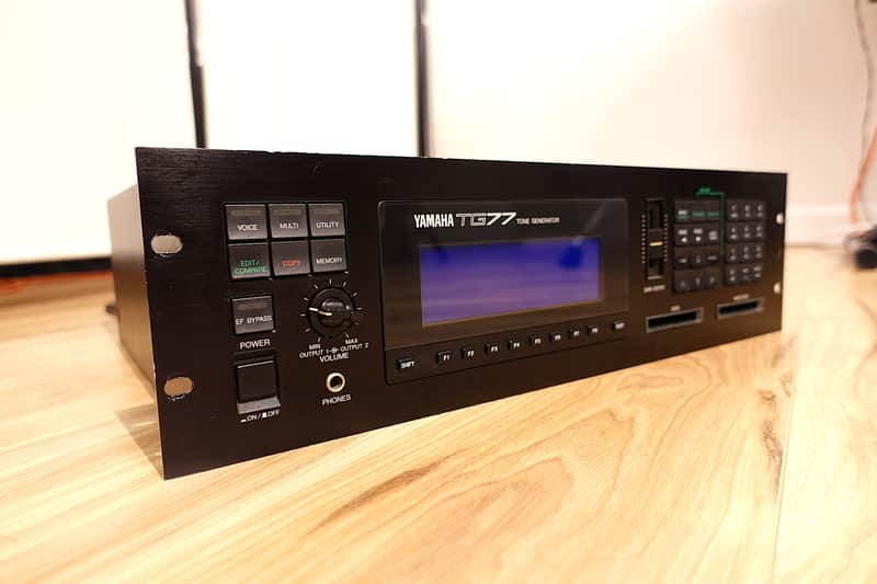 Yamaha TG-77 Synthesizer with Bright Blue LCD Display image 1