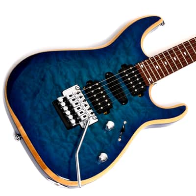 BootLegger Guitar Royal 2024 - Blue - Floyd Rose Double Locking - Coil Split image 7