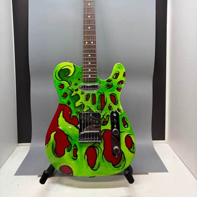 Custom Painted Fender Mex Partscaster Telecaster with unique paint job Estate Guitar Sale! image 2