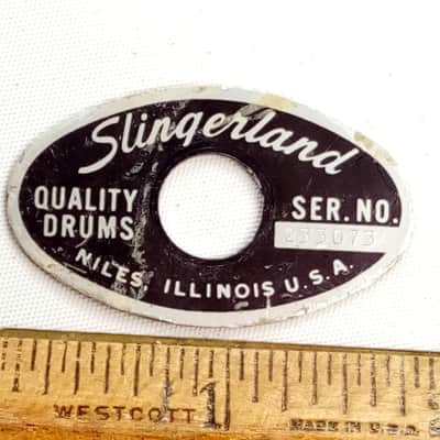Slingerland Niles Black/Silver '74 #233073 Badge Snare/Bass/Tom Drum Vintage USA image 1