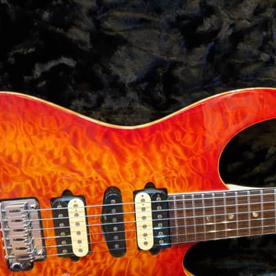 2014 Suhr Modern Carve Top Fire Burst Electric Guitar image 4