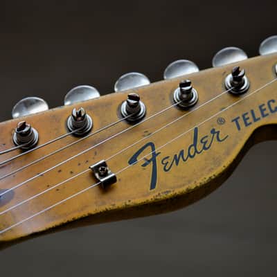 American Fender Custom Telecaster Nitro Heavy Relic Blue Sparkle image 17