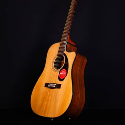 Fender CD-140SCE Dreadnought, Walnut FB, Natural with Case image 6