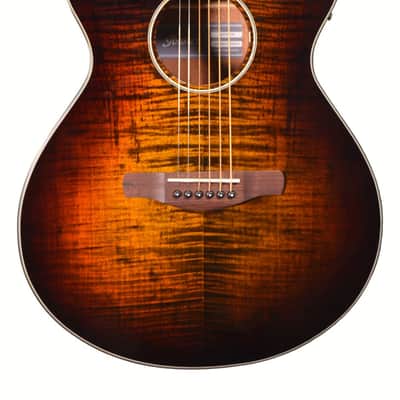 Ibanez AEG70L-TIH Left Handed Acoustic/Electric Guitar – Tiger Burst High Gloss 2024 - Tiger's Eye Burst image 2
