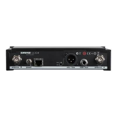 Shure ULXD4-G50 Single Digital Wireless Receiver with PS41US Power Supply, 1/2 Wave Antenna & Rack Mounting Hardware, G50/470 to 534MHz Frequency image 2