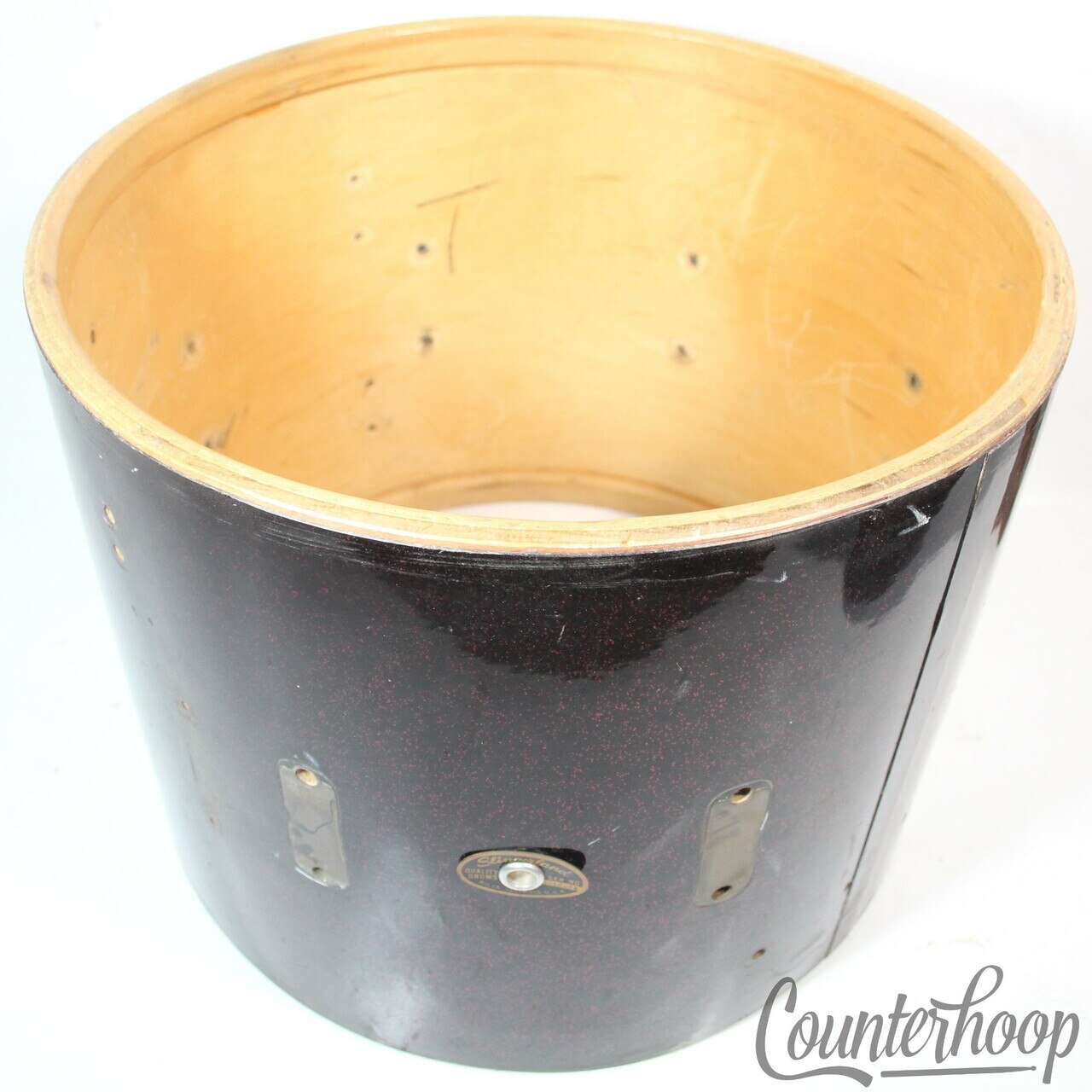 Slingerland 12x15"Black Sparkle Drum Shell Vintage'66 3Ply Floor Tom Project 60s — main photograph