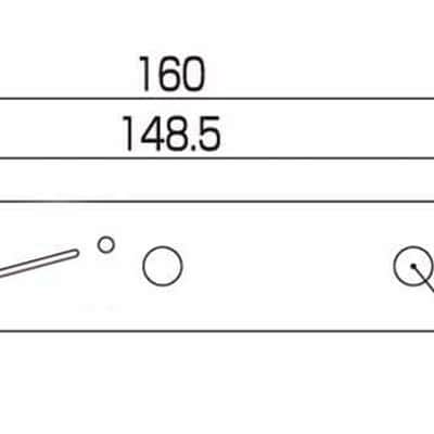 Telecaster chrome Control Plate 3/8, 9,5mm, slanted slot for switch image 2