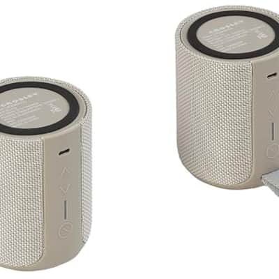 Crosley CR3080A-DU Duo 2-in-1 Portable Bluetooth Stereo Speakers, Dune image 2