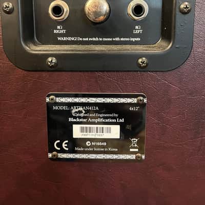 Blackstar Artisan 412A Handwired 4x12 Angled Guitar Cabinet 2008 - Present - Burgundy image 4