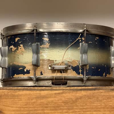 1950's WFL 6.5x14 Blue & Silver Duco Contest Model 8-Lug Snare Drum image 6
