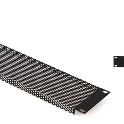 Middle Atlantic Products Vent Panels - 2 Rack Spaces 5/32" holes Bundle with Middle Atlantic Products EB1 Flanged Steel Rack Panel - 1U image 1