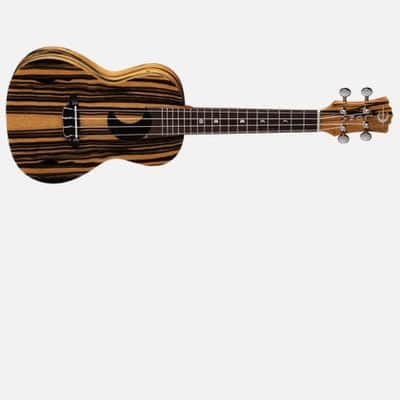Luna Uke EX BWE Crescent Black/White Ebony Concert w/ Gigbag image 9
