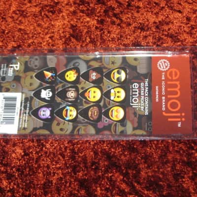 new in package (old stock) Perri's Leather Ltd. / Perri's LP12-EMO5 emoji Guitar Picks - Med Gauge - Celluloid Plastic, 351 shape - but slightly curved (LP12EMO5) image 5