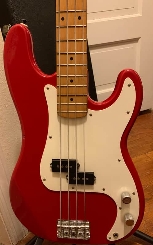 1993 Squier Precision bass - Maple fingerboard - Made in Korea - Red image 1
