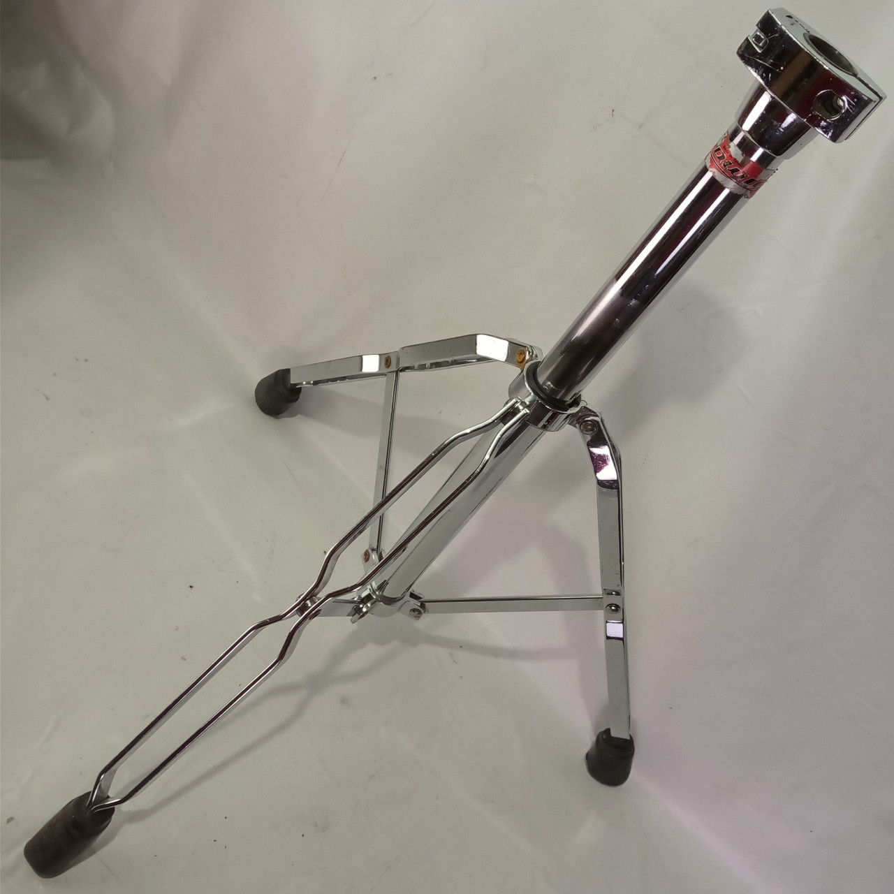 Ludwig Tripod Cymbal Stand Base Chrome Double-Braced Parts Red Black Label 1"Rec — main photograph