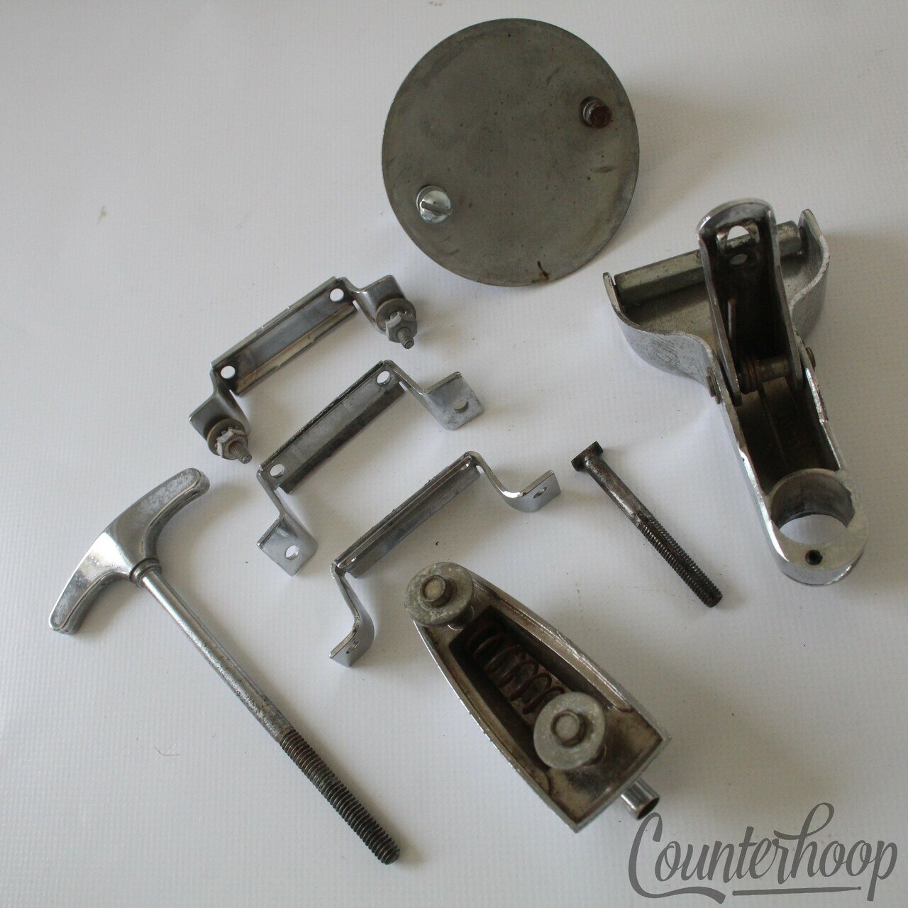 Ludwig Grab Bag Parts Buddy Rich P87 Strainer P32 Snare Drum Butt Plates+Rod+Lug — main photograph