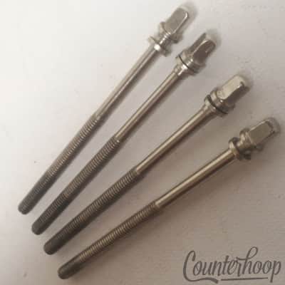 Leedy&Ludwig 4x 3 5/8" Tension T-Rods Floor Tom / Snare Drum Vintage 40s Nickel image 2