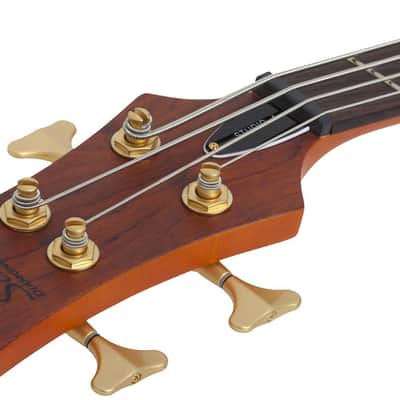 Schecter Stiletto Studio-4 Left Hand Bass Guitar - Honey Satin (2760) image 4
