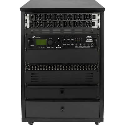 Gator Elite Furniture Series 12U Angled Studio Rack with Locking Casters Standard Black Finish image 5