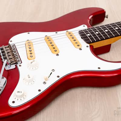 1991 Fender Order Made Stratocaster '62 Vintage Reissue Candy Apple Red + Headstock, Japan MIJ Fujigen image 6