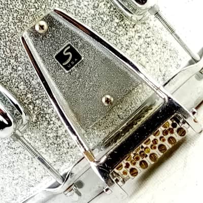 *Slingerland 12x15" TDR Marching Snare Drum Silver Sparkle Vintage 70s Maple USA image 9