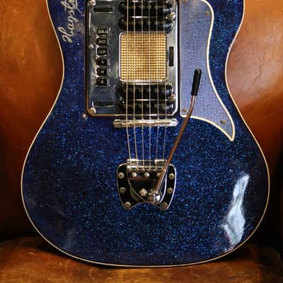 Hagstrom Deluxe A Batman 1960's Sparkle Blue image 2
