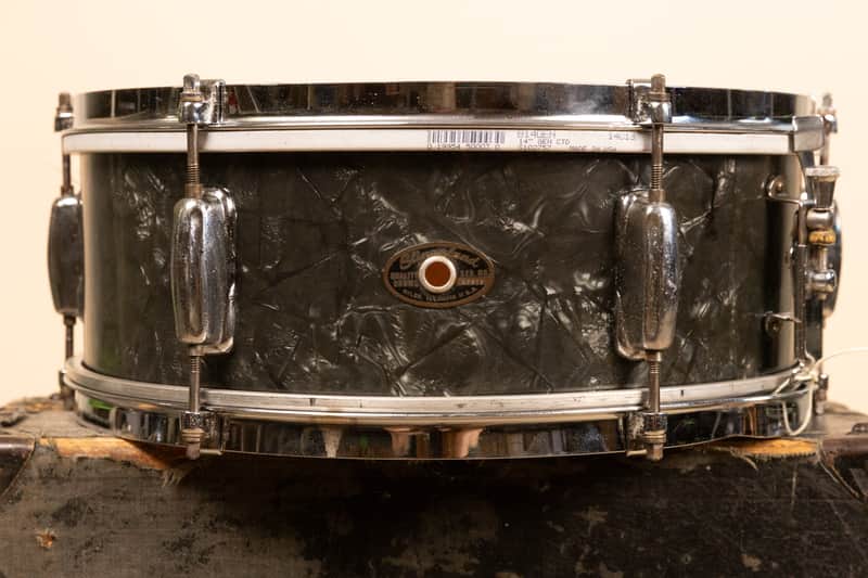 1966 Slingerland 5x14 Black Diamond Pearl Deluxe Student Model Snare Drum image 1