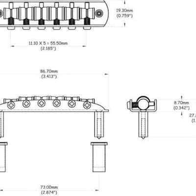 Mustang Bridge w/Large Saddles, also fits Fender Jaguar or Jazzmaster- Chrome image 2