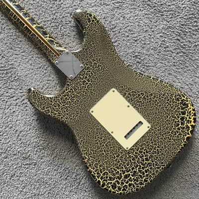 White Black Custom Finish Strat Style Electric Guitar, Solid Basswood Body, Maple Neck image 5