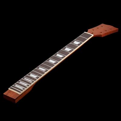 Electric Guitar Neck, 22 Fret Guitar Neck Mahogany Rosewood Fingerboard with Binding Inlay for Lp Guitar Replacement, with a Natural Finish and White Trapezoid Inlay image 6