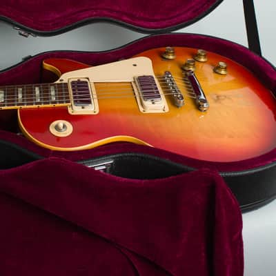 Gibson  Les Paul Deluxe Solid Body Electric Guitar,  c. 1973, black tolex hard shell case. image 12