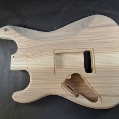 Unfinished Ash HSS guitar body - for Fender Strat Stratocaster neck Floyd Rose J2477 image 3