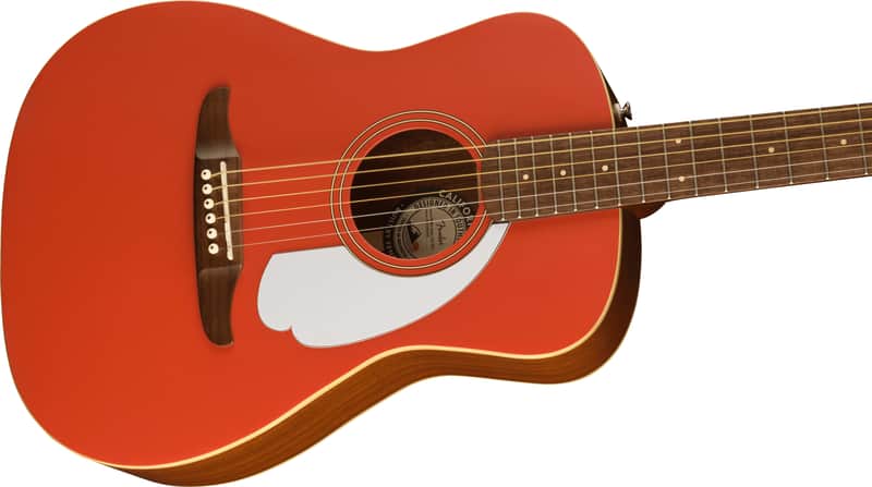 Fender Malibu Player, Walnut Fingerboard, White Pickguard, Fiesta Red image 1