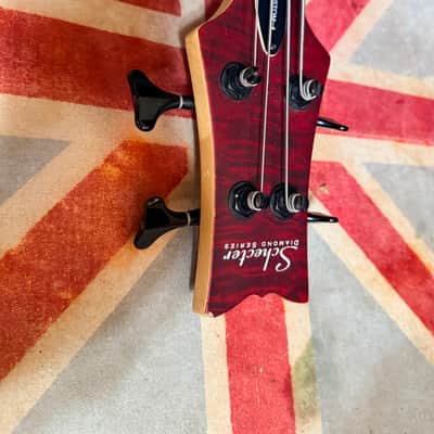 Schecter Stiletto Custom-4 Active 4-String Bass Vampyre Red Satin image 6