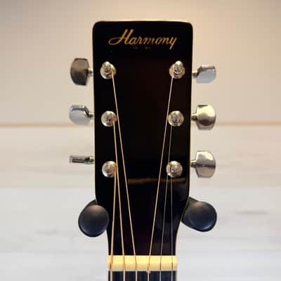 Harmony H166 Dreadnought Acoustic Guitar Natural Made in Korea 1970's image 6