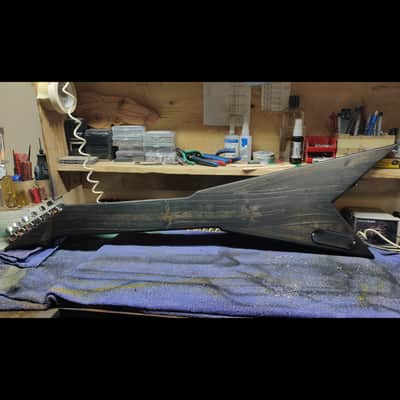 HandMade Lap Steel Guitar - Black / Brown Stain - Red Bevels - Satin Relic Finish - USA Made image 18