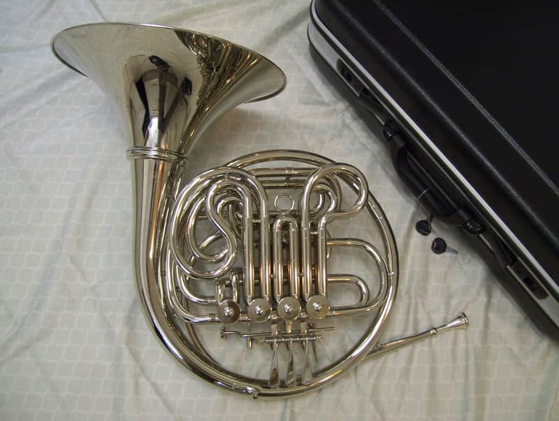 Silver Double French horn with detachable bell image 1