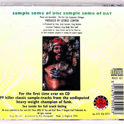 Music Of Life George Clinton Sample Some of Disc- Sample Some of D.A.T. European Version Sample Library/Sound Library/Sampling CD 1988 image 3