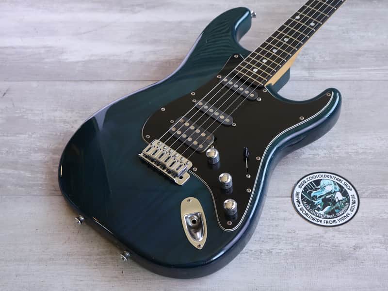 1989 Schecter Japan "East Series" HSS Stratocaster (Transparent Turquoise) image 1