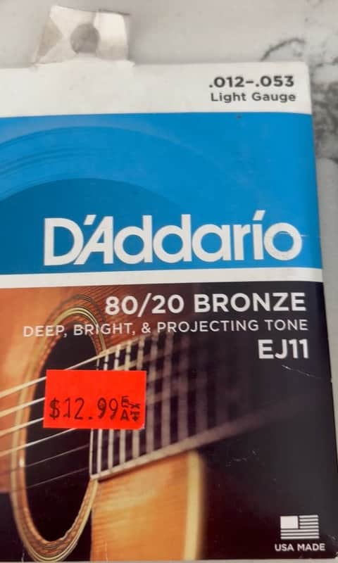 D'Addario EJ11 80/20 Bronze 12-53 Acoustic Guitar Strings image 1