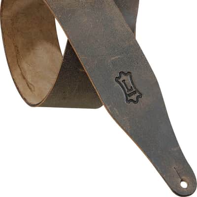 Levy's M17D-DBR Distressed Carving Leather 2.5" Guitar Strap