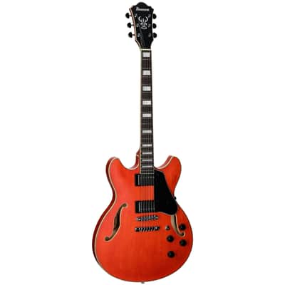 Ibanez AS73 Artcore Semi-Hollow Electric Guitar, Transparent Tangerine Flat image 2