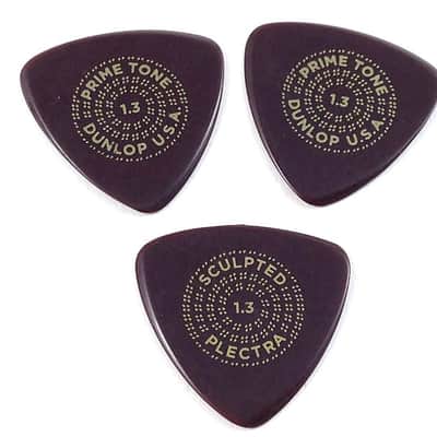 Dunlop Guitar Picks  3 Pack  Primetone Small Tri Hand Sculpted Smooth  1.3mm