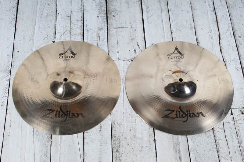 Zildjian A Custom 14 Inch Hi Hat Cymbal Pair 14" Hi Hats Drum Cymbals A20510 image 1