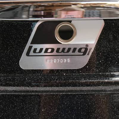 90's-Mid 2000's Ludwig LM404 "Black Galaxy" Acrolite Snare Drum w/ Case, Stand, Sticks, & Practice Pad image 8