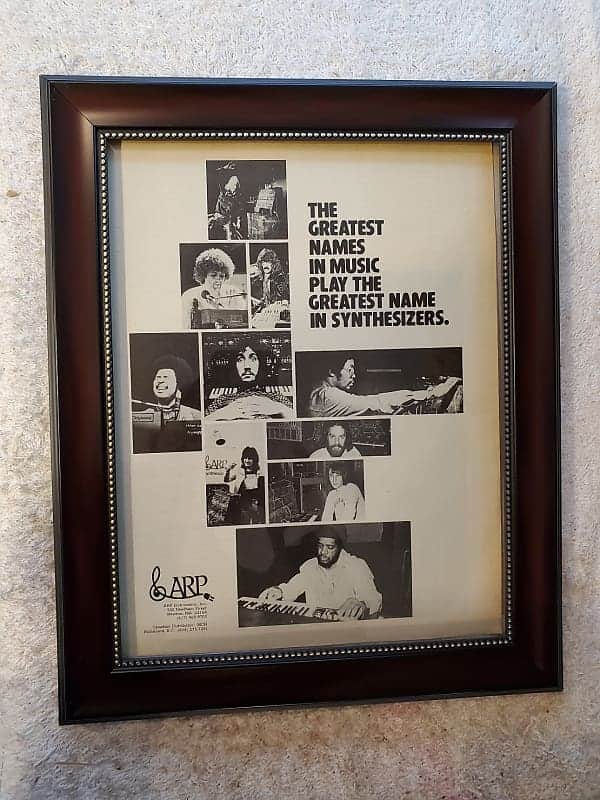 1977 ARP Synthesizers Promotional Ad Framed Pete Townsend, Edgar Winter, Herbie & Others image 1