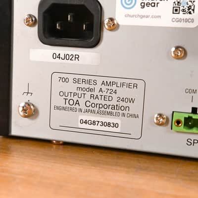 TOA A-724 240-Watt Rackmount Amplifier/Mixer CG010C0 image 10